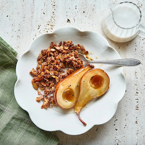 Earl Grey Granola with Roasted Pears Granola