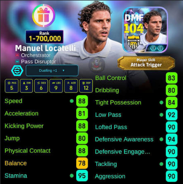 Manuel Locatelli ranking events eFootball training guide